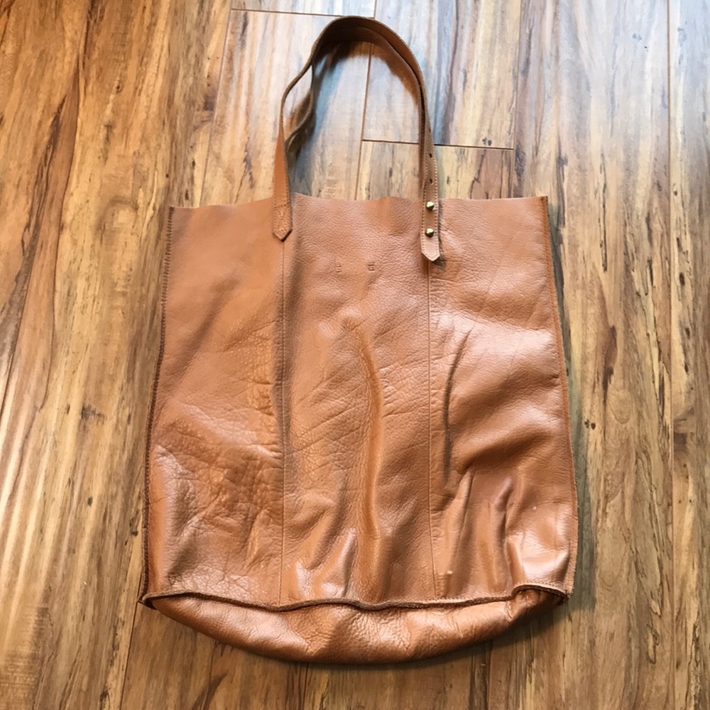 Madewell Cognac Tan Leather Tote Bag